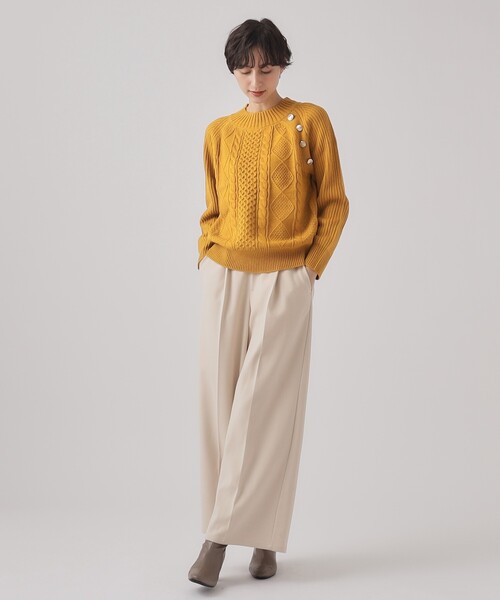 DRESKIP(ドレスキップ)の「◆【洗える】一枚で華やかに 金ボタン付きケ-ブルニット(ニット/セーター・レディース・ライトブルー/ブラック/オフホワイト/イエロー系その他・02/03/04)」の18枚目の写真