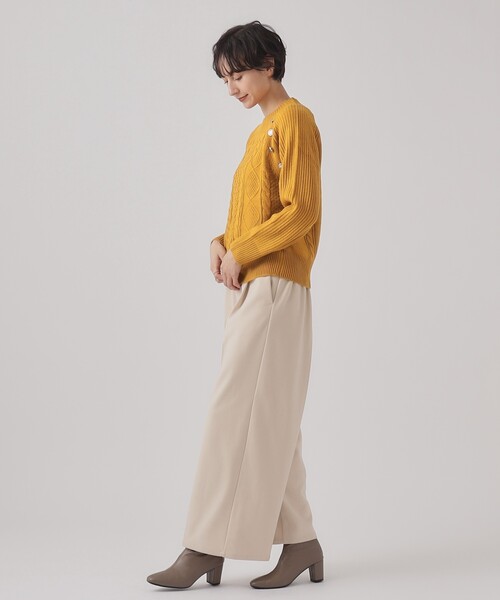 DRESKIP(ドレスキップ)の「◆【洗える】一枚で華やかに 金ボタン付きケ-ブルニット(ニット/セーター・レディース・ライトブルー/ブラック/オフホワイト/イエロー系その他・02/03/04)」の19枚目の写真