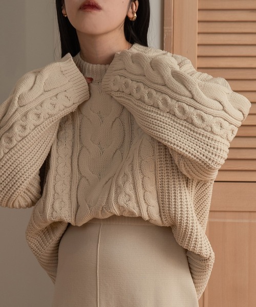 lawgy（ラウジー）の「vertical line knit（ニット/セーター・レディース・アイボリー/ブラック・FREE）」の3枚目の写真