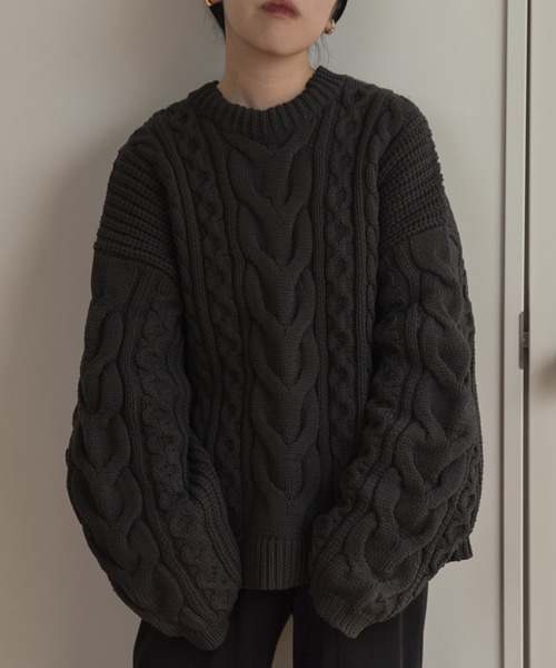 lawgy（ラウジー）の「vertical line knit（ニット/セーター・レディース・アイボリー/ブラック・FREE）」の5枚目の写真