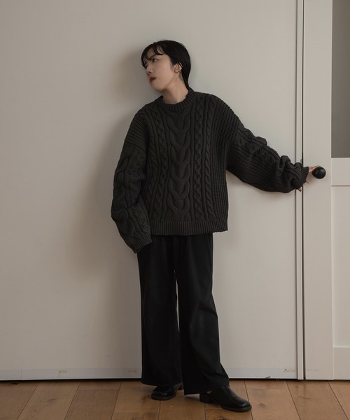 lawgy（ラウジー）の「vertical line knit（ニット/セーター・レディース・アイボリー/ブラック・FREE）」の6枚目の写真