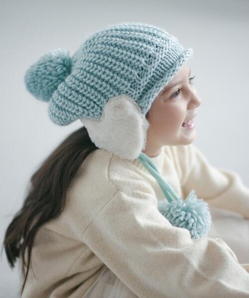 手作りニット帽　シルクリボン　ビーニー　グリーン　ブルー　ピンク　黄色 手作りニット帽 シルクリボン ビーニー グリーン ブルー ピンク 黄色