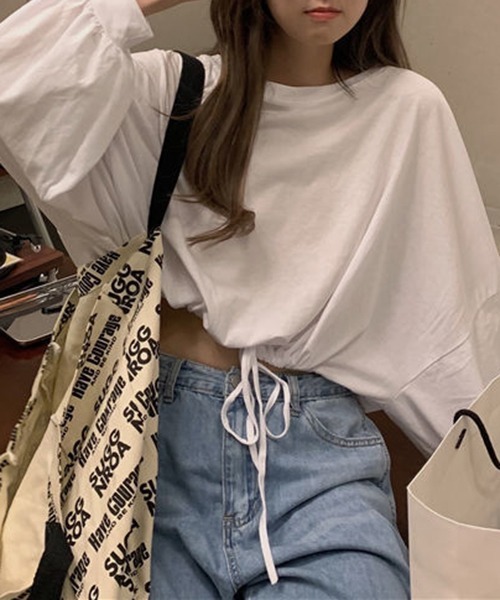 gossip!ロサンゼルス(ゴシップロサンゼルス)の「YUGA ショートトップス Tシャツ(Tシャツ/カットソー・レディース・ブラック/グレー/ホワイト・FREE)」の4枚目の写真