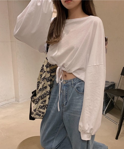 gossip!ロサンゼルス(ゴシップロサンゼルス)の「YUGA ショートトップス Tシャツ(Tシャツ/カットソー・レディース・ブラック/グレー/ホワイト・FREE)」の5枚目の写真