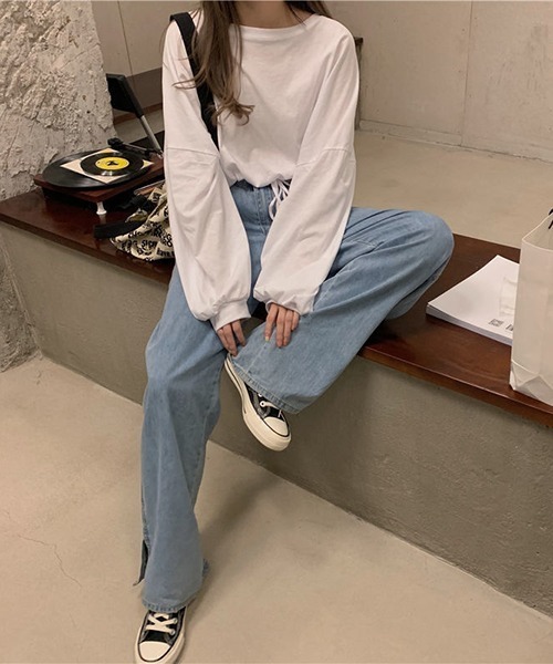 gossip!ロサンゼルス(ゴシップロサンゼルス)の「YUGA ショートトップス Tシャツ(Tシャツ/カットソー・レディース・ブラック/グレー/ホワイト・FREE)」の6枚目の写真