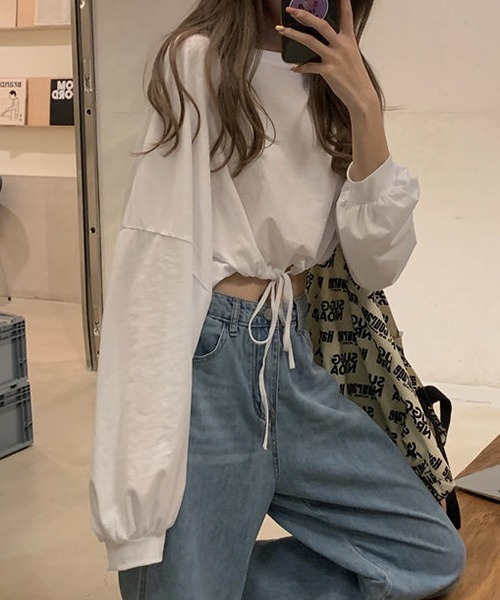 gossip!ロサンゼルス(ゴシップロサンゼルス)の「YUGA ショートトップス Tシャツ(Tシャツ/カットソー・レディース・ブラック/グレー/ホワイト・FREE)」の7枚目の写真