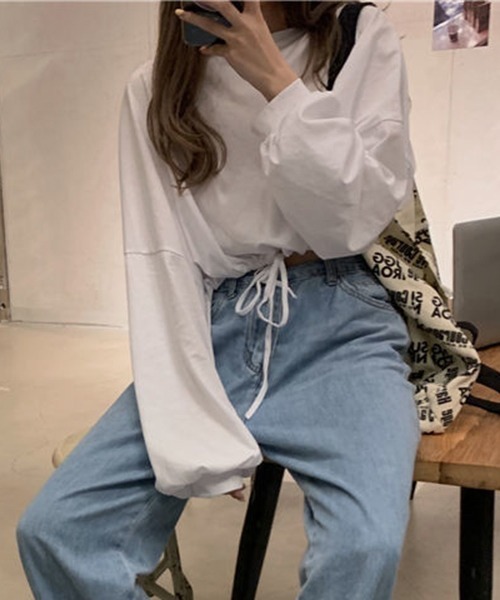 gossip!ロサンゼルス(ゴシップロサンゼルス)の「YUGA ショートトップス Tシャツ(Tシャツ/カットソー・レディース・ブラック/グレー/ホワイト・FREE)」の8枚目の写真