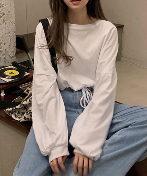 gossip!ロサンゼルス(ゴシップロサンゼルス)の「YUGA ショートトップス Tシャツ(Tシャツ/カットソー・レディース・ブラック/グレー/ホワイト・FREE)」の11枚目の写真