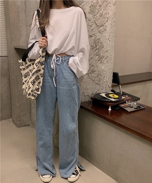 gossip!ロサンゼルス(ゴシップロサンゼルス)の「YUGA ショートトップス Tシャツ(Tシャツ/カットソー・レディース・ブラック/グレー/ホワイト・FREE)」の12枚目の写真