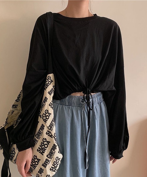 gossip!ロサンゼルス(ゴシップロサンゼルス)の「YUGA ショートトップス Tシャツ(Tシャツ/カットソー・レディース・ブラック/グレー/ホワイト・FREE)」の14枚目の写真