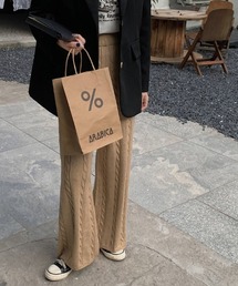ウエストゴム ニットワイドパンツ