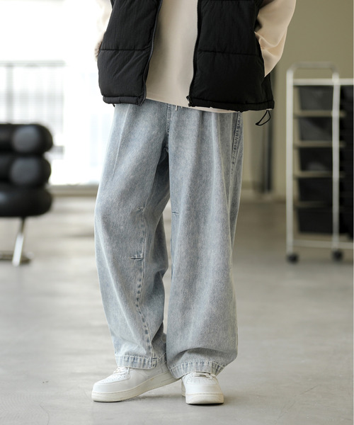neos（ネオス）の「【neos -addictive design-】ルーズシルエット バルーン ワイド デニム パンツ（デニムパンツ・メンズ・ブラック/サックスブルー/スミクロ/ブラック系その他/ブルー系その他/インディゴブルー・MEDIUM/X-LARGE/LARGE）」の6枚目の写真