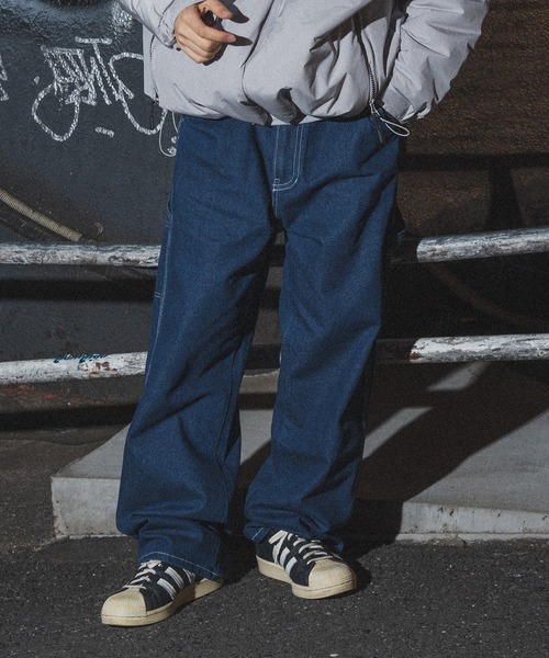 kutir（クティール）の「ビッグ刺繍ペインターワイドデニムパンツ（デニムパンツ・メンズ・インディゴブルー/ブラック・SMALL/MEDIUM/LARGE）」の19枚目の写真