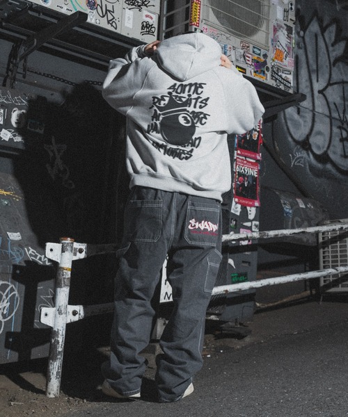 kutir（クティール）の「ビッグ刺繍ペインターワイドデニムパンツ（デニムパンツ・メンズ・インディゴブルー/ブラック・SMALL/MEDIUM/LARGE）」の14枚目の写真