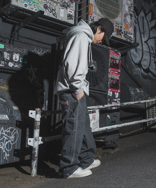 kutir（クティール）の「ビッグ刺繍ペインターワイドデニムパンツ（デニムパンツ・メンズ・インディゴブルー/ブラック・SMALL/MEDIUM/LARGE）」の12枚目の写真