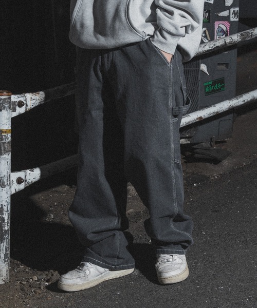 kutir（クティール）の「ビッグ刺繍ペインターワイドデニムパンツ（デニムパンツ・メンズ・インディゴブルー/ブラック・SMALL/MEDIUM/LARGE）」の4枚目の写真