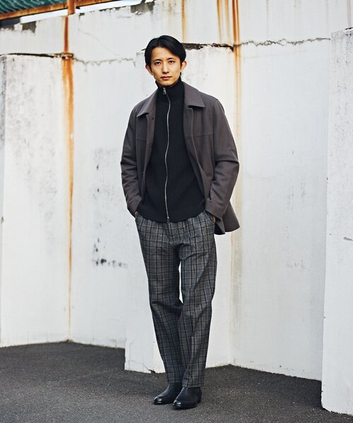 EDIFICE（エディフィス）の「120s ブレンド メルトンカーコート（ピーコート・メンズ・ベージュ/ネイビー/チャコールグレー・MEDIUM/LARGE）」の5枚目の写真