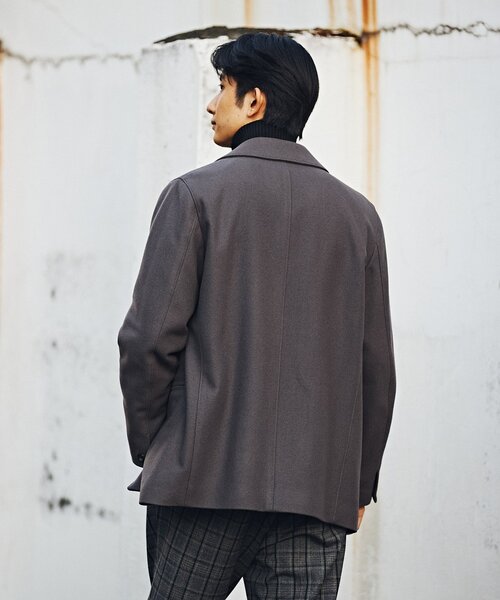 EDIFICE（エディフィス）の「120s ブレンド メルトンカーコート（ピーコート・メンズ・ベージュ/ネイビー/チャコールグレー・MEDIUM/LARGE）」の10枚目の写真