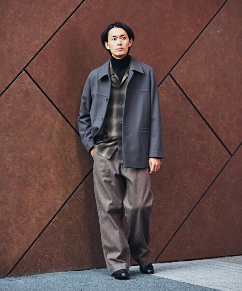 EDIFICE（エディフィス）の「120s ブレンド メルトンカーコート（ピーコート・メンズ・ベージュ/ネイビー/チャコールグレー・MEDIUM/LARGE）」の11枚目の写真