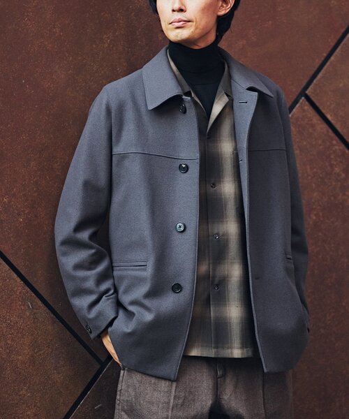 EDIFICE（エディフィス）の「120s ブレンド メルトンカーコート（ピーコート・メンズ・ベージュ/ネイビー/チャコールグレー・MEDIUM/LARGE）」の13枚目の写真