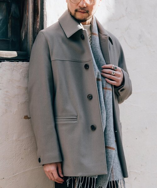 EDIFICE（エディフィス）の「120s ブレンド メルトンカーコート（ピーコート・メンズ・ベージュ/ネイビー/チャコールグレー・MEDIUM/LARGE）」の21枚目の写真