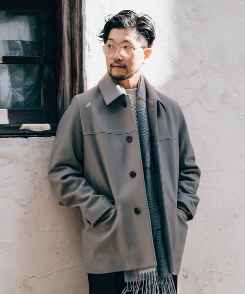 EDIFICE（エディフィス）の「120s ブレンド メルトンカーコート（ピーコート・メンズ・ベージュ/ネイビー/チャコールグレー・MEDIUM/LARGE）」の22枚目の写真