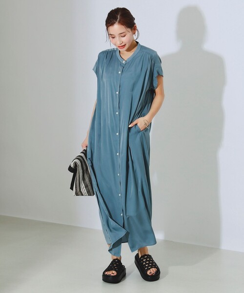 B:MING by BEAMS（ビーミングバイビームス）の「B:MING by BEAMS / バンドカラー シャツ ワンピース（ワンピース・レディース・ブラック系その他4/ブラウン/ブルー系その他2・SMALL/MEDIUM）」の16枚目の写真