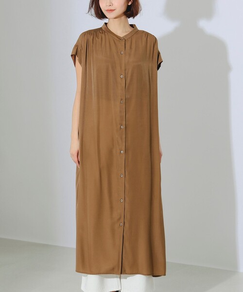 B:MING by BEAMS（ビーミングバイビームス）の「B:MING by BEAMS / バンドカラー シャツ ワンピース（ワンピース・レディース・ブラック系その他4/ブラウン/ブルー系その他2・SMALL/MEDIUM）」の7枚目の写真