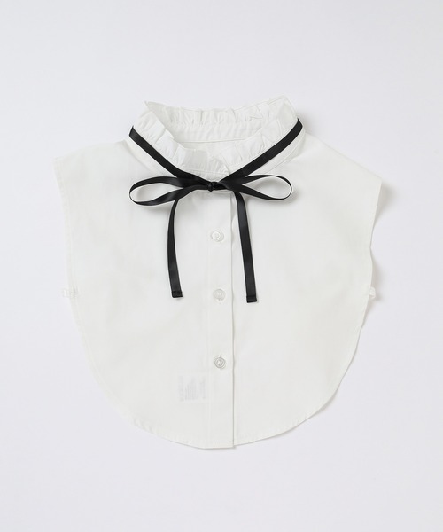 Honeys（ハニーズ）の「付け衿／細リボン付フリル（付け襟・レディース・ホワイト×ブラック・FREE）」の9枚目の写真