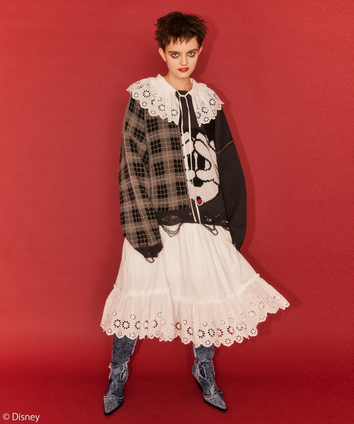 Candy Stripper(キャンディストリッパー)の「MICKEY MOUSE / COMBINED ニット(ニット/セーター・レディース・レッド/グリーン/チャコール・2)」の17枚目の写真