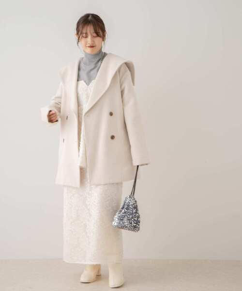 HEYUMM（ヘユム）の「フラワージャガードストレートスカート（スカート・レディース・ブラック/キャメル/アイボリー・MEDIUM/SMALL）」の4枚目の写真