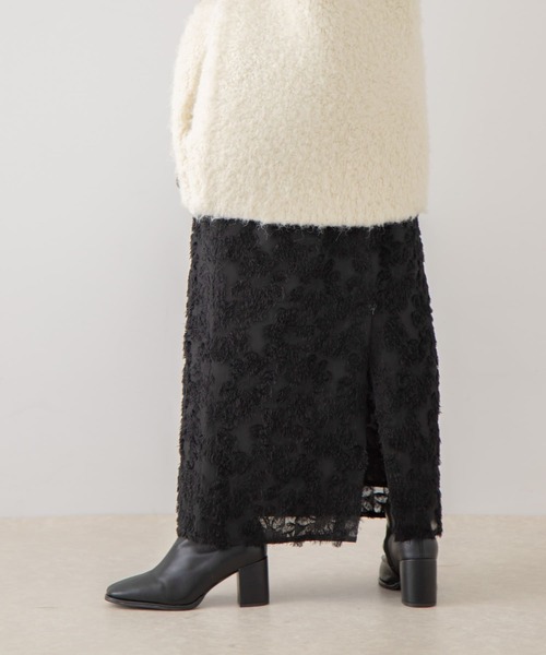 HEYUMM（ヘユム）の「フラワージャガードストレートスカート（スカート・レディース・ブラック/キャメル/アイボリー・MEDIUM/SMALL）」の10枚目の写真