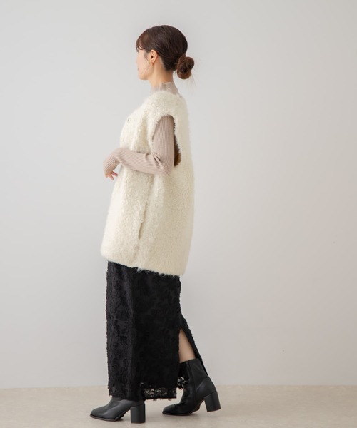 HEYUMM（ヘユム）の「フラワージャガードストレートスカート（スカート・レディース・ブラック/キャメル/アイボリー・MEDIUM/SMALL）」の14枚目の写真