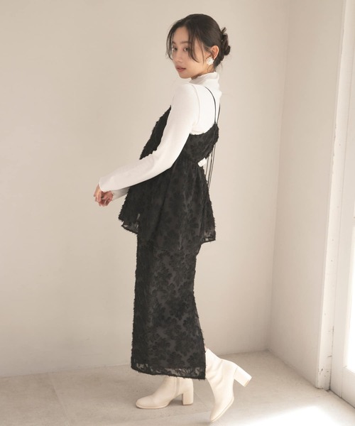 HEYUMM（ヘユム）の「フラワージャガードストレートスカート（スカート・レディース・ブラック/キャメル/アイボリー・MEDIUM/SMALL）」の18枚目の写真