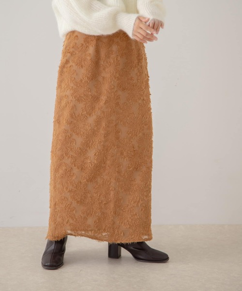 HEYUMM（ヘユム）の「フラワージャガードストレートスカート（スカート・レディース・ブラック/キャメル/アイボリー・MEDIUM/SMALL）」の20枚目の写真