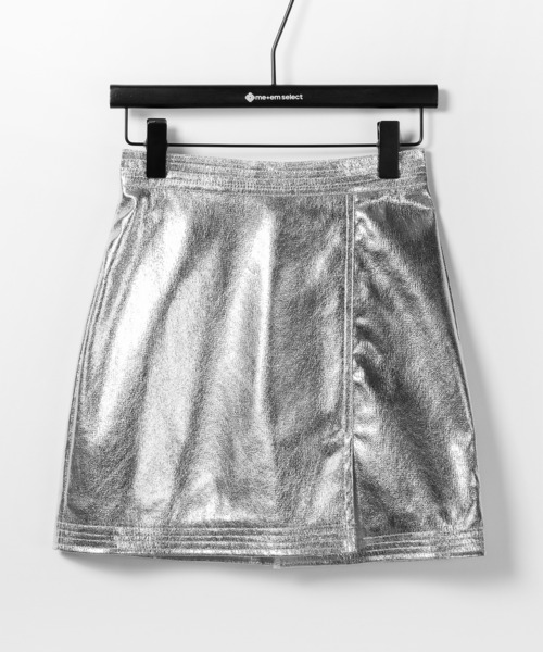me+em select(ミームセレクト)の「※※メタリックスリットハイウエストタイトミニスカート / metallic slit highwaist tight mini skirt(スカート・レディース・ブラック/シルバー/ブルー/チャコール・SMALL/MEDIUM/LARGE/X-SMALL)」の16枚目の写真