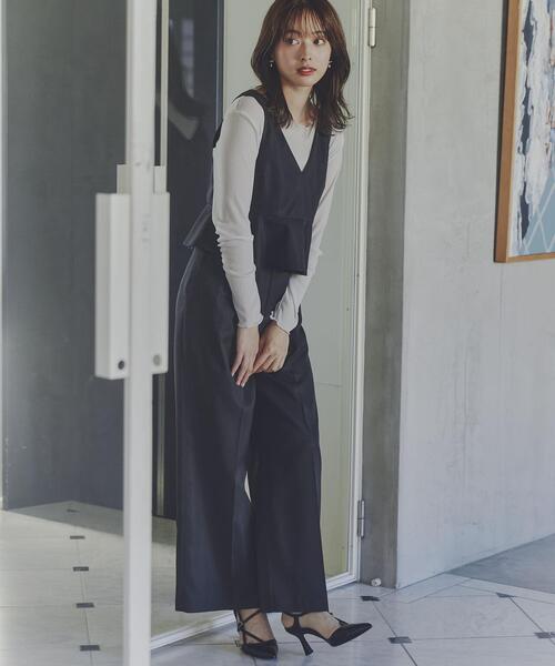 PROPORTION BODY DRESSING（プロポーションボディドレッシング）の「ペプラムワイドパンツセットアップ / 1214140106（ワンピース・レディース・ブラック/ベージュ・MEDIUM/SMALL）」の8枚目の写真