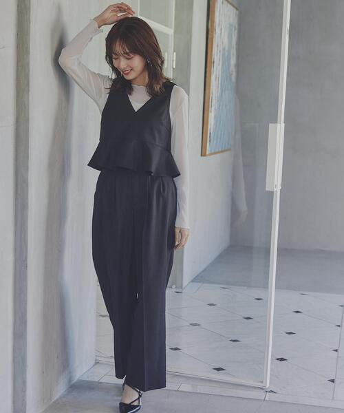 PROPORTION BODY DRESSING（プロポーションボディドレッシング）の「ペプラムワイドパンツセットアップ / 1214140106（ワンピース・レディース・ブラック/ベージュ・MEDIUM/SMALL）」の9枚目の写真