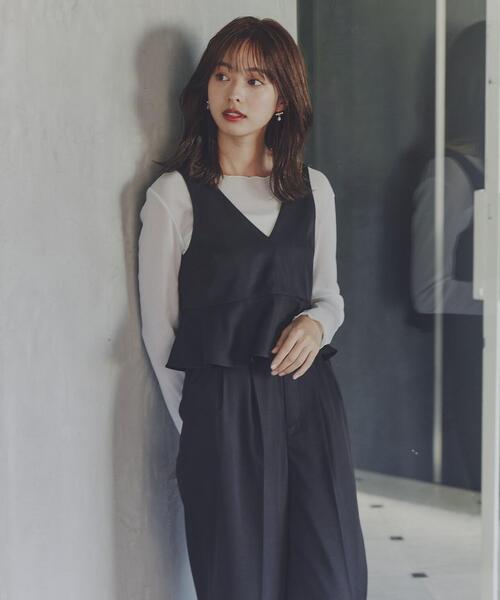 PROPORTION BODY DRESSING（プロポーションボディドレッシング）の「ペプラムワイドパンツセットアップ / 1214140106（ワンピース・レディース・ブラック/ベージュ・MEDIUM/SMALL）」の11枚目の写真