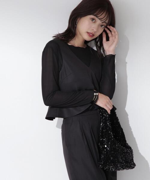 PROPORTION BODY DRESSING（プロポーションボディドレッシング）の「ペプラムワイドパンツセットアップ / 1214140106（ワンピース・レディース・ブラック/ベージュ・MEDIUM/SMALL）」の21枚目の写真