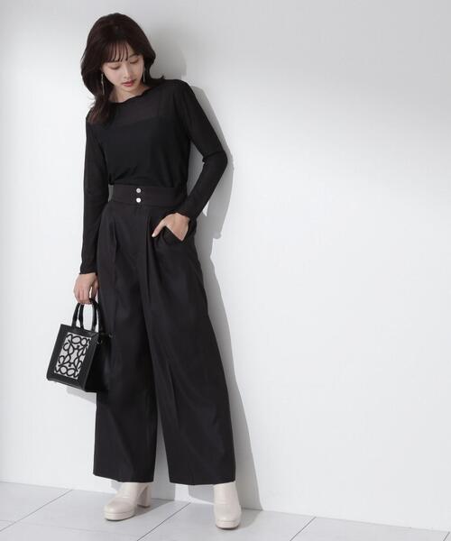 PROPORTION BODY DRESSING（プロポーションボディドレッシング）の「ペプラムワイドパンツセットアップ / 1214140106（ワンピース・レディース・ブラック/ベージュ・MEDIUM/SMALL）」の22枚目の写真