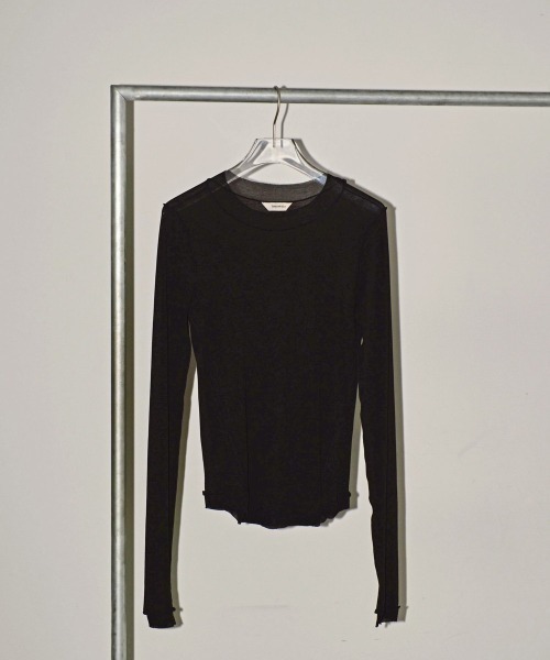 TODAYFUL（トゥデイフル）の「TODAYFUL　Sheer Crewneck Long T-shirts シアークルーネックロングTシャツ/12410608（Tシャツ/カットソー・レディース・ミント/ブラック/クリーム/キナリ・ONE SIZE）」の12枚目の写真
