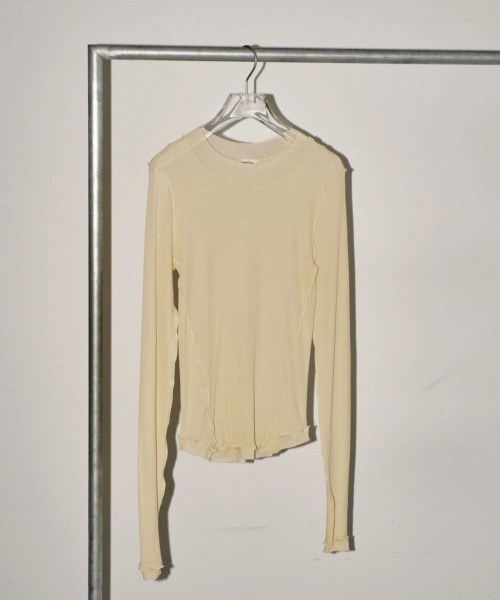 TODAYFUL（トゥデイフル）の「TODAYFUL　Sheer Crewneck Long T-shirts シアークルーネックロングTシャツ/12410608（Tシャツ/カットソー・レディース・ミント/ブラック/クリーム/キナリ・ONE SIZE）」の10枚目の写真