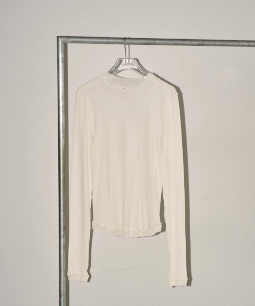 TODAYFUL（トゥデイフル）の「TODAYFUL　Sheer Crewneck Long T-shirts シアークルーネックロングTシャツ/12410608（Tシャツ/カットソー・レディース・ミント/ブラック/クリーム/キナリ・ONE SIZE）」の9枚目の写真