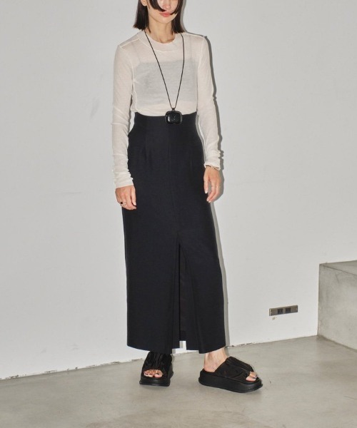 TODAYFUL（トゥデイフル）の「TODAYFUL　Sheer Crewneck Long T-shirts シアークルーネックロングTシャツ/12410608（Tシャツ/カットソー・レディース・ミント/ブラック/クリーム/キナリ・ONE SIZE）」の14枚目の写真