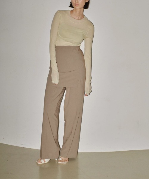 TODAYFUL（トゥデイフル）の「TODAYFUL　Sheer Crewneck Long T-shirts シアークルーネックロングTシャツ/12410608（Tシャツ/カットソー・レディース・ミント/ブラック/クリーム/キナリ・ONE SIZE）」の6枚目の写真
