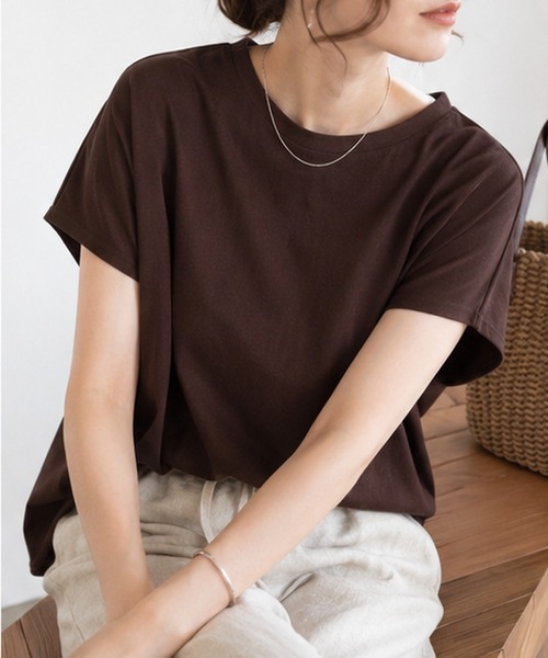 Howdy Marie（ハウディ―マリー）の「Howdy Marie ハウディーマリー 制菌加工 サラリ冷感 バックギャザーデザインTシャツ（Tシャツ/カットソー・レディース・ホワイト/ブラウン/チャコールグレー/イエロー系その他・L/M/S）」の19枚目の写真