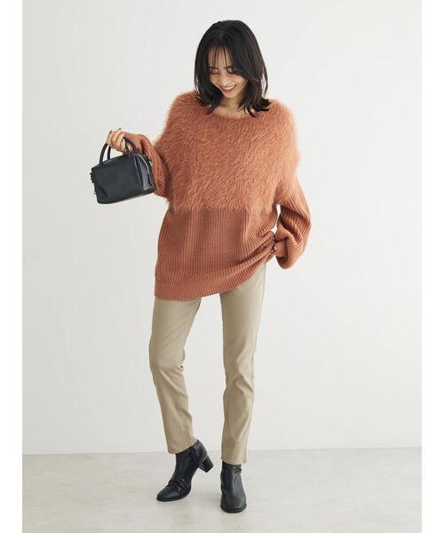 Green　Parks（グリーンパークス）の「裏起毛ストレッチスキニーパンツ（その他パンツ・レディース・ブラック/グレイッシュベージュ・S/M/L）」の3枚目の写真