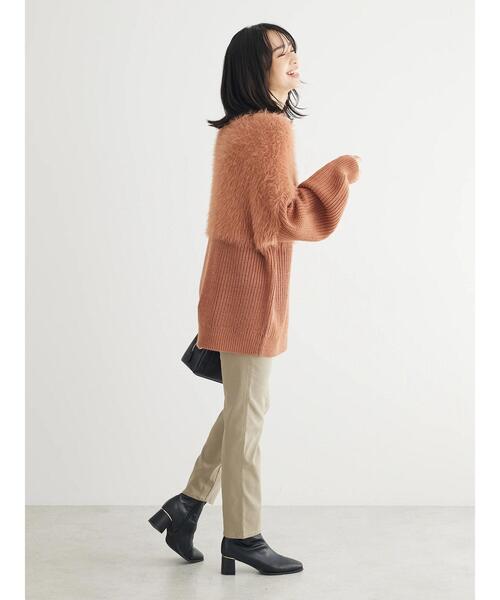 Green　Parks（グリーンパークス）の「裏起毛ストレッチスキニーパンツ（その他パンツ・レディース・ブラック/グレイッシュベージュ・S/M/L）」の4枚目の写真