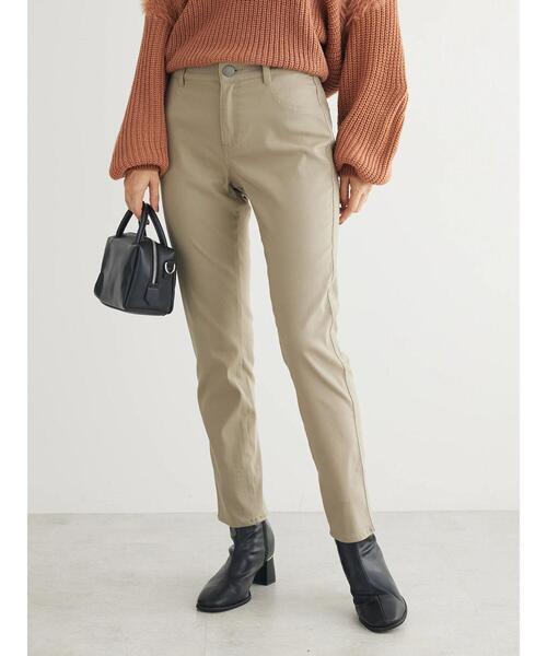 Green　Parks（グリーンパークス）の「裏起毛ストレッチスキニーパンツ（その他パンツ・レディース・ブラック/グレイッシュベージュ・S/M/L）」の2枚目の写真